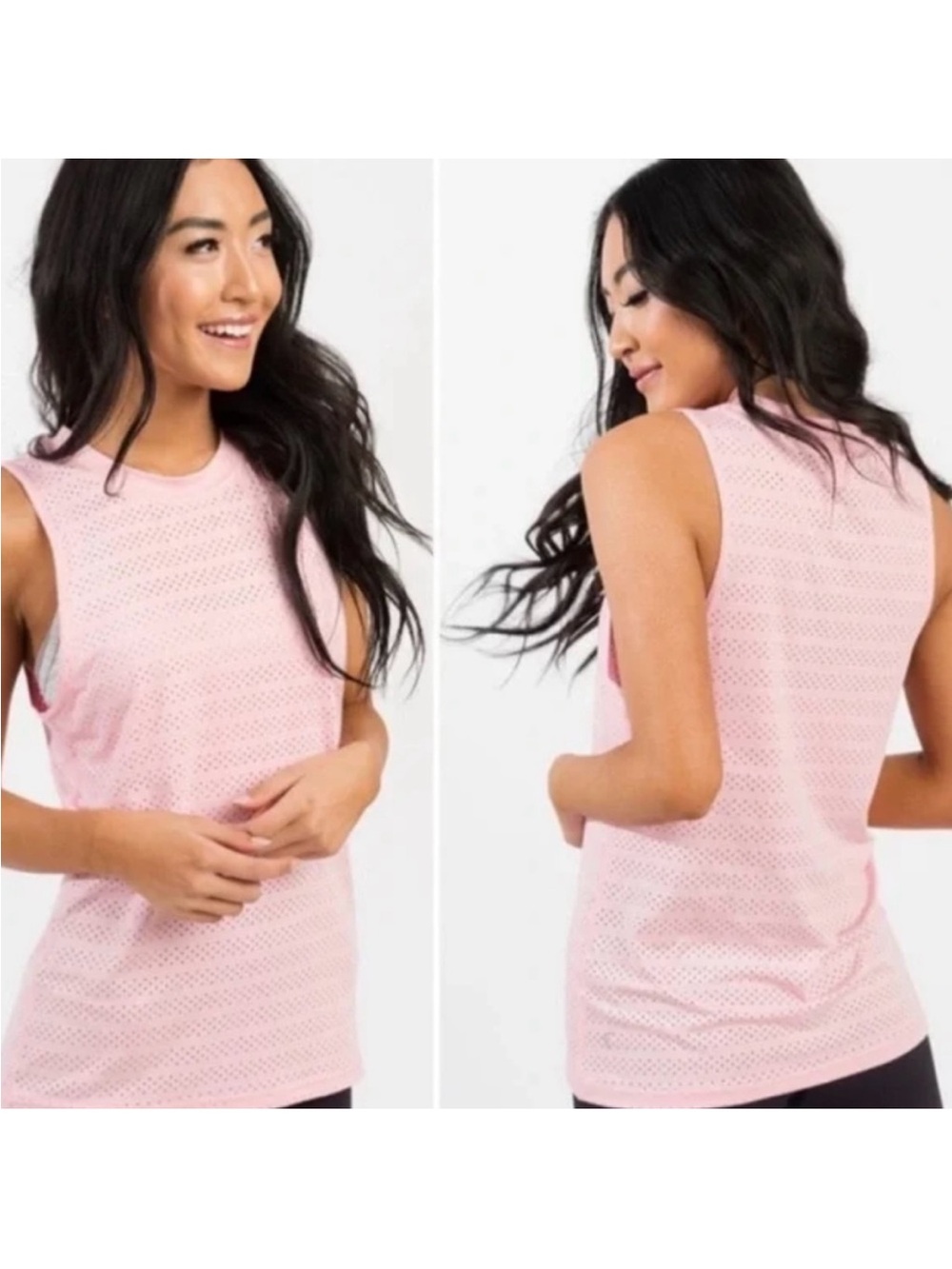 Zyia Pink Chill Tank Perforated Sleeveless, size M